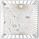 Sweet Jojo Designs Blush Pink、Gold、Gray and White Star and Moon Baby Girl Fitted Mini Portable Crib Sheet for Celestial Collection-for Mini Crib or Pack and Play ONLY Sweet Jojo Designs Blush Pink, Gold, Grey and Whi