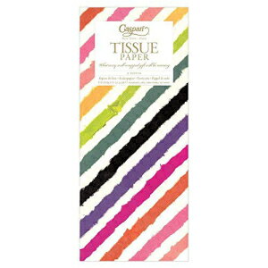 Caspari レインボーストライプ ティッシュペーパー アイボリー - 4 枚入り Caspari Rainbow Stripe Tissue Paper in Ivory - 4 Sheets Included