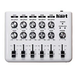 Maker Hart LOOP MIXER-5チャンネル 5 x 1/8 ステレオおよび1/4 モノラルからステレオへのDM2Sアダプターを備えたポータブルオーディオミキサー Maker Hart LOOP MIXER - Portable Audio Mixer with 5 Channels, 5 x 1/8 Stereo and 1/4 Mo
