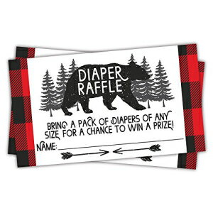 木こりおむつラッフル チケット 50 枚 - ベビー シャワー ゲーム Lumberjack Diaper Raffle Tickets 50 Count - Baby Shower Game