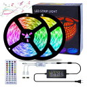 Led Strip Lights,AMKI 32.8Ft IP65 Waterproof RGB Light Strip Kits with Remote for Room, Bedroom, TV, Kitchen, Desk, Color Changing Led Strip SMD5050 with 3M Adhesive Tape, 12V Power Supply