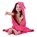 MICHLEYアニマルフェイスフード付きベビータオルコットンバスローブ男の子女の子0-6歳ローズ MICHLEY Animal Face Hooded Baby Towel Cotton Bathrobe for Boys Girls 0-6 Year Rose