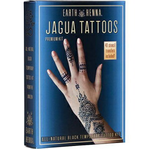 オーガニック ジャグア ブラック 一時的なタトゥーとボディ ペインティング プレミアム キット Organic Jagua Black Temporary Tattoo ..