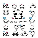 SanerLianhꎞIȋŨ^gD[XebJ[킢p_D̃fUCLbYq{fB[A[gCNAbvc[2Zbg SanerLian Waterproof Temporary Fake Tattoo Stickers Cute Panda Animals Blue Balloon Cartoon Design Kids C