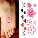 OottatiȂ킢ꎞIȓn̉ԃn[gL̎wi2Zbgj Oottati Small Cute Temporary Tattoo Flowers Heart Cat Finger (Set of 2)