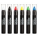フェイスペイントスティック/ボディクレヨンプライマリーカラーセット6メイクアップフェイス＆ボディbyムーンクリエーションズ-0.12オンス Face Paint Stick / Body Crayon Primary Colours Set of 6 Makeup for The Face & Body by Moon Creations -