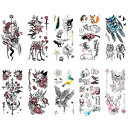 TAFLYIIJ~ꎞIȓnXebJ[ĥ߂̓̓nt@bVZNV[ȃ{fB[A[ghŨ^gD[10 TAFLY Wolf Temporary Tattoo Sticker Bird Deer Eagle Animal Tattoos for Women Fashion Sexy Body Art Waterproof Fak