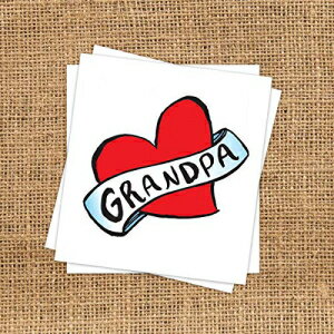 おじいちゃんハート一時タトゥー（3パック） スキンセーフ アメリカ製 取り外し可能 Fashiontats Grandpa Heart Temporary Tattoos (3 Pack) Skin Safe MADE IN THE USA Removable