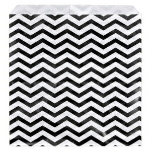 200 ubNVFuMtgobOVbsO̔g[gobO 6 C` x 9 C`Ɣ̃WOUOfUC-LfB[xCRNV 200 pcs Black Chevron Paper Gift Bags Shopping Sales Tote Bags 6