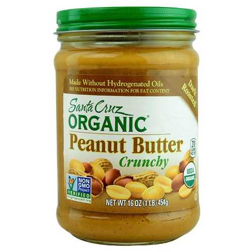 サンタクルーズ オーガニック ピーナッツバター ダークロースト カリカリ -- 16 オンス - 2 個 Santa C..