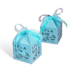 YOZATIA 50pcs[U[Jbgxr[LbWtFCo[{bNX{{jG[MtgLfB[{bNXxr[V[p[eB[fR[VA2.2 x 2.2 x 2.2C`iu[j YOZATIA 50pcs Laser Cut Baby Carriage Favor Box Bomboniere Gift Ca