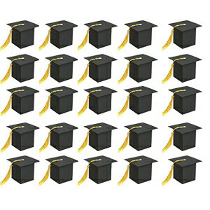 BinaryABCƃLfB[{bNXp[eB[̍DӁA^bZtƃLbvMtg{bNXA15ij BinaryABC Graduation Candy Boxes Party Favors,Graduation Cap Gift Box with Tassel,15Pcs(Black)