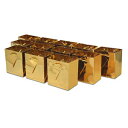 OccasionAll - 12 Pack Gold Mini Gift Bags, Metallic Paper Euro Totes with Handles for Gifts, Christmas, Holidays, Birthday Party & Wedding Favors, Small Business & Retail Use, in Bulk - 4x2.75x4.5