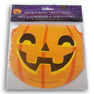 nEBe[}̃WbNEIE^ВobO - 15 Halloween Themed Jack o Lantern Drawstring Treat Bags - 15 Count