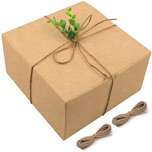 Moretoes Brown Gift Boxes Kraft Boxes 15 Pack 8x8x4 Inches, Paper Gift Cardboard Boxes with Lids for Christmas Gifts, Bridesmaid Proposal Boxes, Cupcake Boxes, Crafting Gift box