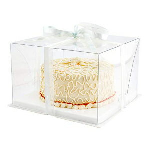 Restaurantware Sweet Vision 10 Inch x 6.75 Inch Transparent Cake Boxes, 10 Grease Resistant Base Clear Cake Boxes - Disposable, Plastic Birthday Cake Boxes, For Weddings Or Birthdays