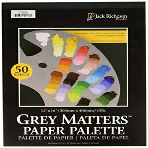 ジャック リシュソン グレー マターズ ペーパー パレット、12 x 16 インチ、50 枚 Jack Richeson Grey Matters Paper Palette, 12 by 16-Inch, 50 Sheets
