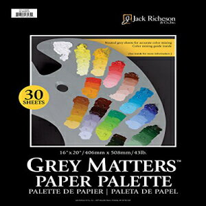 ジャック リシュソン グレー マターズ ペーパー パレット 30 枚 16 x 20 Jack Richeson Grey Matters Paper Palette 30 Sheets 16 x 20