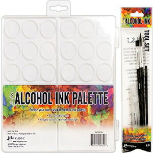 Tim Holtz アルコール インク パレットとアルコール インク ツール セット バンドル (2 個セット) Tim Holtz Alcohol Ink Palette and Alcohol Ink Tool Set Bundle (Set of 2 Items)