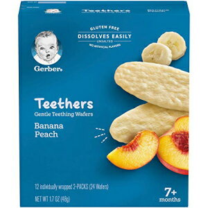 Gerber Teethers、バナナピーチ、1.7オンス、12カウントボックス（6個パック） Gerber Teethers, Banana Peach, 1.7 oz, 12 count Box (Pack of 6)