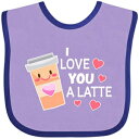 Inktastic-I Love You A Latte with Coffee Baby Bib Lavender and Purple 34154 Inktastic - I Love You A Latte with Coffee Baby Bib Lavender and Purple 34154