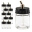 Master Airbrush (Pack of 10) TB-002 Empty 3/4 Ounce (22cc) Glass Jar Bottles with 30 Down Angle Adaptor Lid Assembly - Fits Dual-Action Siphon Feed Airbrushes, Use with Master, Badger, Paasche, Iwata Master Airbr
