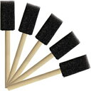 Tupalizy 1 Inch Sponge Brushes for Painting DIY Crafts Foam Paint Brush with Wooden Handles for Staining Stencils Art Project Decoupage Acrylics Varnishes Enamel Wood Smooth Surface (5PCS)