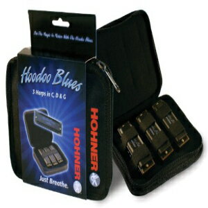 Hohner Hoodoo ブルースハーモニカ 3本パック ケース付き Hohner Hoodoo Blues Harmonica 3-Pack with Case