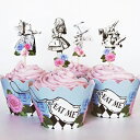 Red Fox Tail ヴィンテージ アリス イン ワンダーランド カップケーキ トッパー ピック ラッパー 24 個 24 Vintage Alice in Wonderland Cupcake Toppers Picks Wrappers by Red Fox Tail