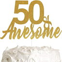 50f炵A50NLOP[Lgbp[A50NLOP[Lgbp[Av~AS[hOb^[tnbs[o[Xf[p[eB[fR[Vc ALPHA K 50 Awesome, 50th Birthday Cake Topper, 50th Anniversary Cake Topper, Happy Birthday Pa