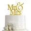 夫妻ケーキトッパー 新郎新婦サイン ウェディング 婚約ケーキトッパー デコレーション (ゴールドグリッターアクリル) Mr and Mrs Cake Topper Bride And Groom Sign Wedding Engagement Cake Toppers Decorations (Gold Glitter Acrylic)