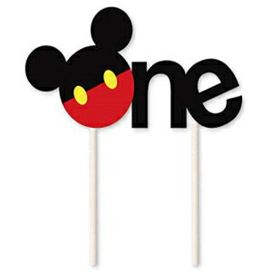 Hongkai Mickey Mouse ONE Cake Cupcake Toppers Minnie Cake Toppers Picks for Baby Boy Girl 1st Birthday Happy Birthday Baby Shower Anniversary Party Decorations Supplies