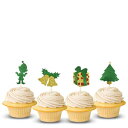 クリスマス松の木の鐘エルフギフトクリスマスカップケーキトッパーパックあたり12個カップケーキトッパー装飾キラキラカードストックメリークリスマス picwrap christmas pine tree bells elf gift xmas Cupcake Topper 12 pieces per Pack Cupcake Topper