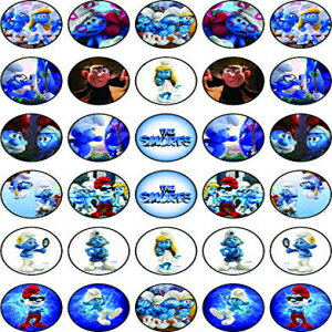 ѥǥ졼Υޡե쥯ơޤˤ30xѥåץȥåѡ| ϡȤΥΡåȿ Natural Behaviour 30 x Edible Cupcake Toppers Themed of Smurf Collection of Edible Cake Decorations | Uncut Edib