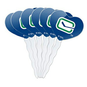 GRAPHICSMORENHLoN[o[JibNXSn[guJbvP[LsbNgbp[fR[V6_Zbg GRAPHICS & MORE NHL Vancouver Canucks Logo Heart Love Cupcake Picks Toppers Decoration Set of 6