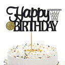 Anxdh oXPbg{[atbVP[Lgbp[AoXPbg{[ap[eB[P[LfR[V (ubN) Anxdh Basketball Birthday Flash Cake Topper, Basketball Birthday Party Cake Decoration (Black)