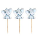 Finduat 25s[X u[Gt@gJbvP[Lgbp[ j̎qp xr[V[fR[Vpi j̎q̒ap[eB[pi Finduat 25 Pieces Blue Elephant Cupcake Toppers for It Is A Boy Baby Shower Decorations Supplies, Baby B