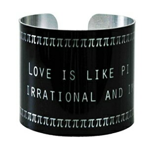 ̓pCChA~I^NuXbgJt̂悤Ȃ̂ł Neurons Not Included Love is Like Pi Wide Aluminum Geek Bracelet Cuff
