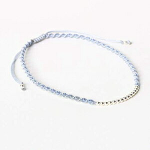 cCXgfUC̒߉\ȗFuXbgRbgXgOƒ̃X^[OVo[r[YiO[j Metal Studio Jewelry Adjustable friendship bracelet cotton string in twist design and sterling silver beads at the center(Gray)