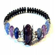 ̃AWXgAu[Ahx`AubNIjLXq[OuXbg7C` Sky Spirit Jewelry Handmade Amethyst, Blue Adventurine and Black Onyx Healing Bracelet 7 Inches