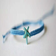 ^[RCY qgf `[ uCh uXbg Turquoise Starfish Charm Braided Bracelet