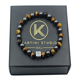 ^CK[YACƃw}^CguXbgAfUCi[uXbgYAYr[YuXbg Kartini Studio Tiger's Eye and Hematite Bracelet, Designer Bracelet Men, Men's Bead Bracelet