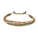r[`bNXR[huXbg - T}[^eB[ƃIW̃iCXbh TCY߉\ȃh[XgO jƏp Beach Waxed Cord Bracelet - Summer Tan Teal and Orange Nylon Thread Size Adjustable Drawstring for Men an