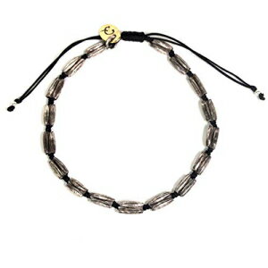 スターリングシルバー酸化チューブ付きの調節可能な友情ブレスレットコットンストリング（ブラック） Metal Studio Jewelry Adjustable friendship bracelet cotton string with sterling silver oxidized tube (black)