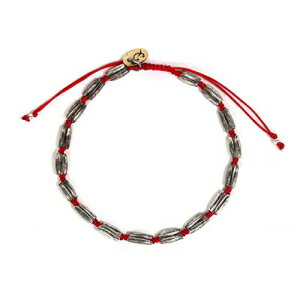 X^[OVo[_`[ut̒߉\ȗFuXbgRbgXgOiԁj Metal Studio Jewelry Adjustable friendship bracelet cotton string with sterling silver oxidized tube (red)