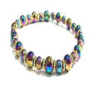 背C{[w}^CgWFXg[q[OuXbg7C` Sky Spirit Jewelry Handmade Rainbow Hematite Gemstone Healing Bracelet 7 inches