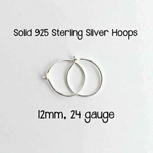 ȃX^[OVo[̃t[vCOB12mm 24 Q[W n[tC` \bh 925 X^[OVo[ g X[p[ nM[ ~j}Xg nhCh t[v Small Sterling Silver Hoop Earrings. 12mm 24 Gauge Half Inch Solid