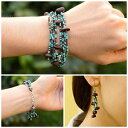 グアテマラコーヒー豆ブレスレットイヤリングセット 手作りファッションジュエリーギフト-Itzel Turquesa EvergreenSeller Guatemalan Coffee Bean Bracelet Earrings Set Handmade Fashion Je…