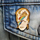 RAINBOWIEvChԃs| gC{[bNX^[`̖ؐu[` Telestic Design RAINBOWIE Pride Month Pin | Retro Rainbow Rockstar Hand Painted Wood Brooch