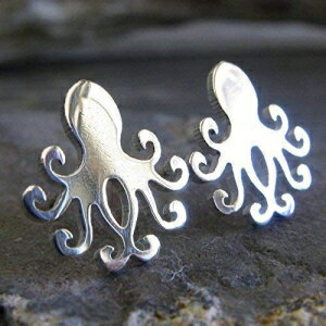 ^R̃|XgCÓAX^[OVo[̃X^bhWG[𖁂܂BAJŎB Poseidon's Booty Octopus post earrings polished sterling silver stud jewelry. Handmade in the USA.